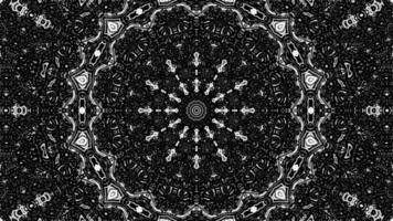 A black and white circular design with white and black swirls. 2D rendering abstract pattern video