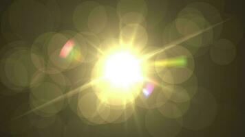 Increase of lens flare intensity at center. 2D computer rendering pattern video