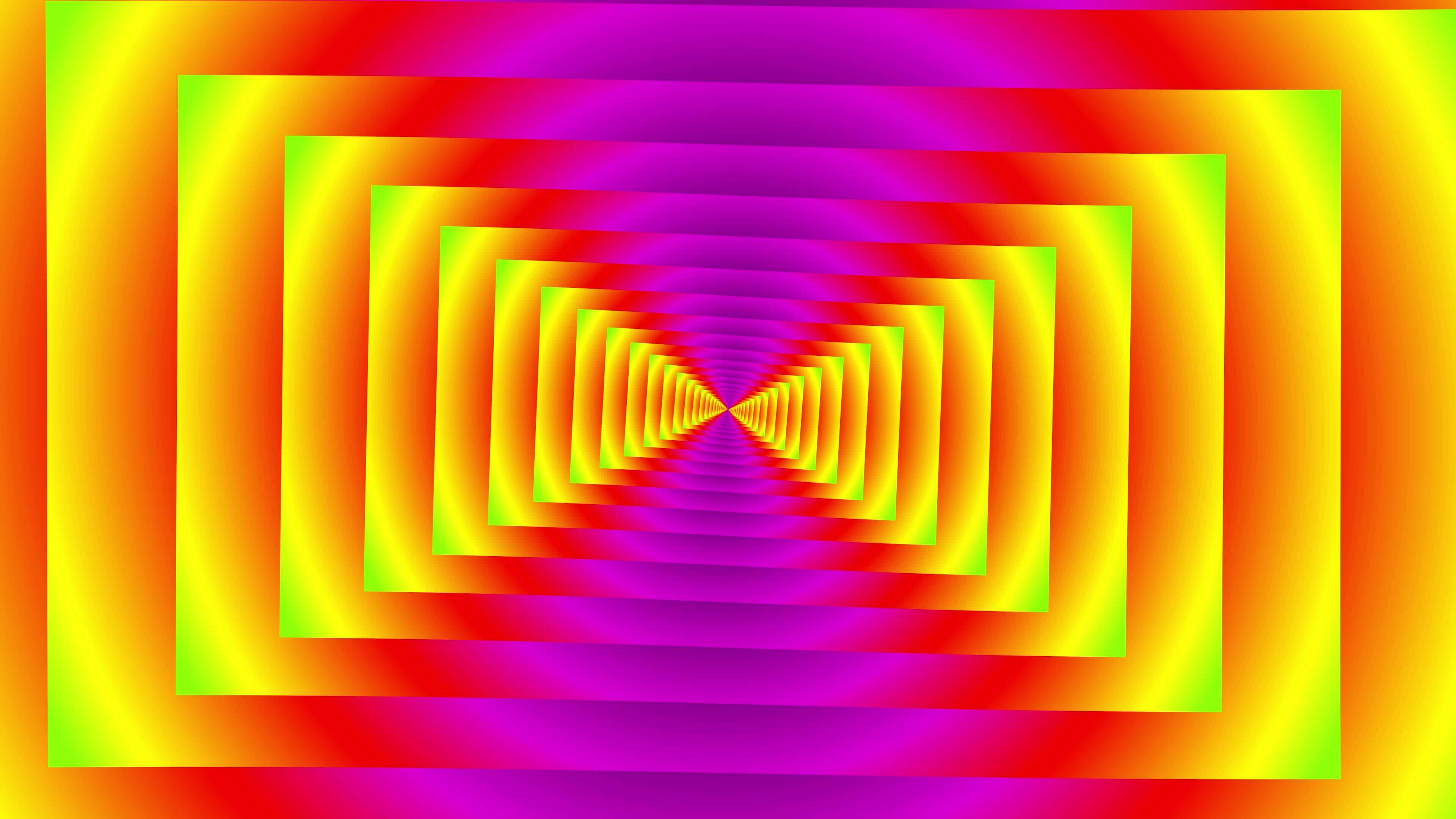 Infinite zoom rectangular animation colorful background. 2D rendering