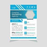 Corporate Business flyer design in A4 size template. vector