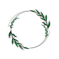 Minimalistic geometric floral empty frames. Calligraphic round or square shapes with branches and flowers. Elegant herbs or blossoms. Vector botanical outline borders