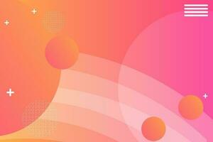 Modern graphic element with memphis style geometric shapes. Gradient Dynamic abstract composition Vector illustration. Design element for web banners, posters, lines, colorful, gradation, business.