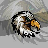 Bald eagle head mascot with america strong color available for your custom project from a splash of watercolor, colored drawing, realistic vector illustration of paints.