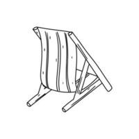 Beach bed in hand drawn doodle style. Vector illustration isolated on white. Coloring page.