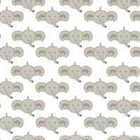 vector seamless pattern with cute kawaii elephant cartoon for background