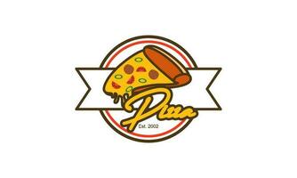 Pizza café logo emblema para rápido comida restaurante vector