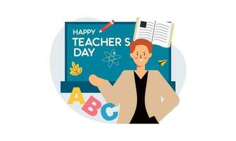 Happy teacher day illustration vector