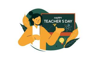 Happy teacher day illustration vector