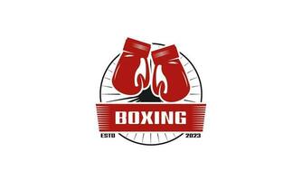 boxeo logo diseño modelo vector