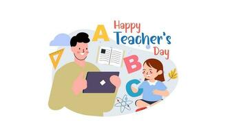 Happy teacher day illustration vector