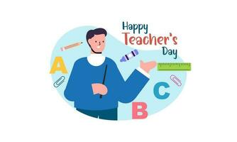 Happy teacher day illustration vector