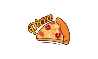 Pizza cafe logo emblem for fast food restaurant vector