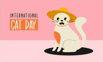 Flat international cat day background vector