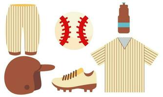 Element of baseball catchers sportswear and batters baseball for competition logo vector