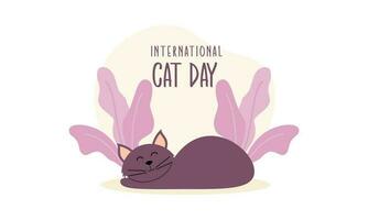 plano internacional gato día antecedentes vector