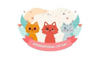 plano internacional gato día antecedentes vector