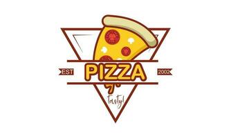Pizza café logo emblema para rápido comida restaurante vector