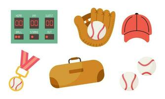 Element of baseball catchers sportswear and batters baseball for competition logo vector