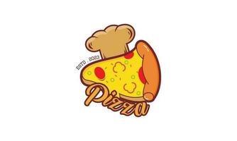 Pizza cafe logo emblem for fast food restaurant vector