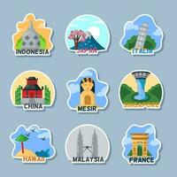 Travel country sticker vector