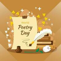 World Poetry Day Illustration vector