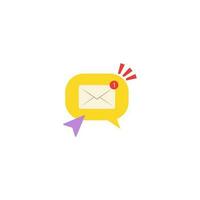 mensaje icono. correo electrónico icono con notificación vector