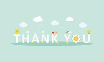 greeting banner with thank you message vector
