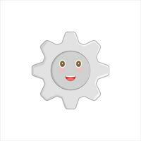 gear cog mascot character isolated. icon character vector illustration