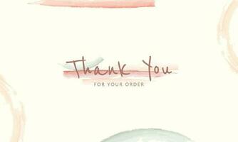 Thank You Card Abstract Watercolor Brush  Vector