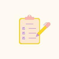 document icon. checklist icon symbol vector