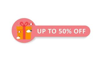 Discount Sale Gift Label. For Web Banner Element vector