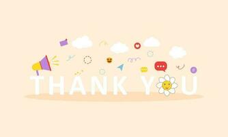 greeting banner with thank you message vector
