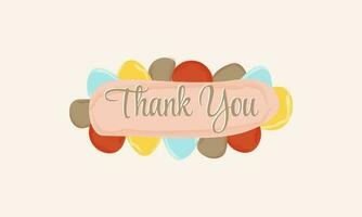 Thank you typography lettering decorative text card vector