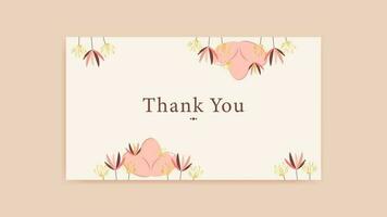 thank you card. flower background vector