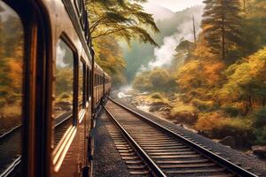 escénico tren paseos ai generado foto