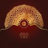 Luxury gold arabesque pattern in mandala background arabic islamic vector