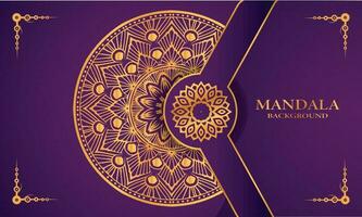 Golden color abstract and luxury mandala background design vector