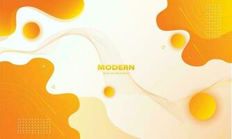 Orange background with fluid gradient wavy shapes vector