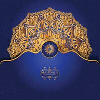 Luxury gold arabesque pattern in mandala background arabic islamic east style premium vector