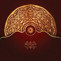 Luxury gold arabesque pattern in mandala background arabic islamic vector