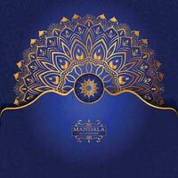 Luxury gold arabesque pattern in mandala background arabic islamic east style premium vector