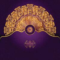 Golden color mandala art vector