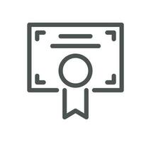 Diploma and certificate related icon outline and linear vector. vector