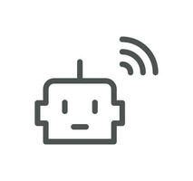 Artificial intelligence related icon outline and linear vector. vector