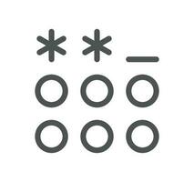 Password related icon outline and linear vector. vector