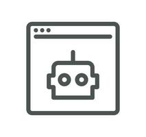 Artificial intelligence related icon outline and linear vector. vector