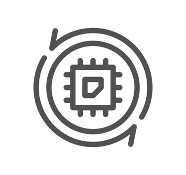 Artificial intelligence related icon outline and linear vector. vector