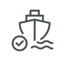 Ship management related icon outline and linear vector. vector