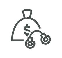 Financial crime related icon outline and linear vector. vector