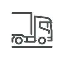 Truck logistics related icon outline and linear vector. vector